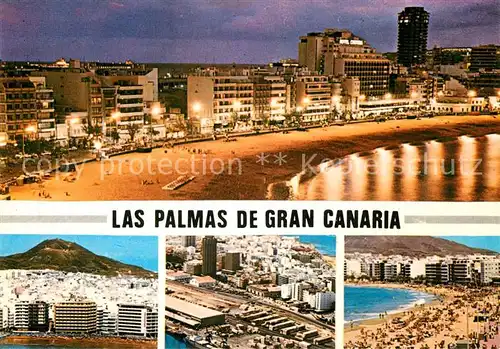 AK / Ansichtskarte Las Palmas Gran Canaria Hotelanlagen Nachtaufnahme Strand Kat. Las Palmas Gran Canaria