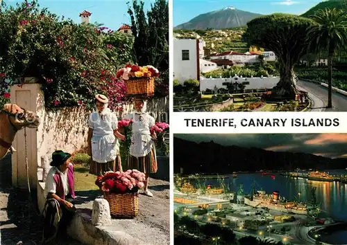 AK / Ansichtskarte Tenerife Blumenfrauen Nachaufnahme Strand Promenade Kat. Islas Canarias Spanien