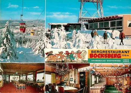 AK / Ansichtskarte Bockswiese Hahnenklee Harz Winterpanorama Bergbahn Restaurant Bocksberghuette Kat. Goslar