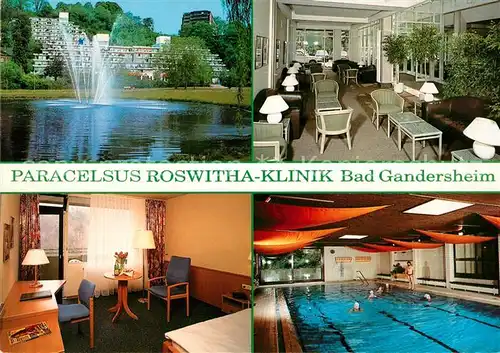 AK / Ansichtskarte Gandersheim Bad Schwimmbad Fontaine Roswitha Klinik Kat. Bad Gandersheim