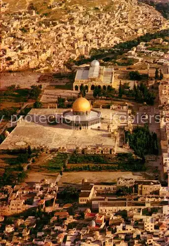 AK / Ansichtskarte Jerusalem Yerushalayim Fliegeraufnahme Old City Temple Mount Mosque Aksa Kat. Israel