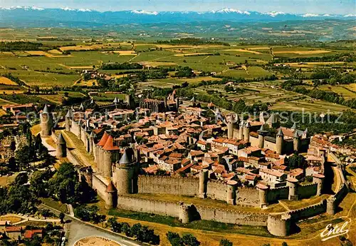 AK / Ansichtskarte Carcassonne Fliegeraufnahme Chateau Comtal Kat. Carcassonne