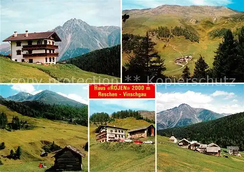 AK / Ansichtskarte Reschen am See Tirol Landschaftspanorama Rojental Haus Rojen Alpen Kat. Graun Resia