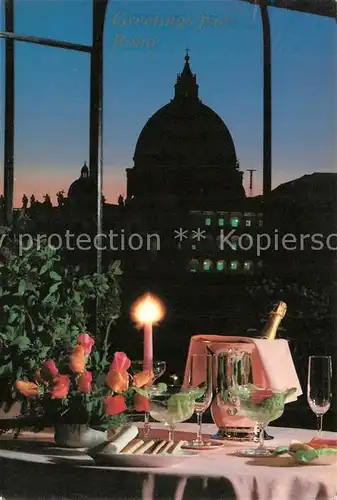 AK / Ansichtskarte Roma Rom Hotel Les Etoiles Ristorante Domkuppel Nachtaufnahme Kat. 