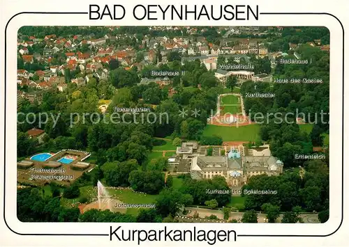 AK / Ansichtskarte Bad Oeynhausen Kurparkanlagen Fliegeraufnahme Kat. Bad Oeynhausen