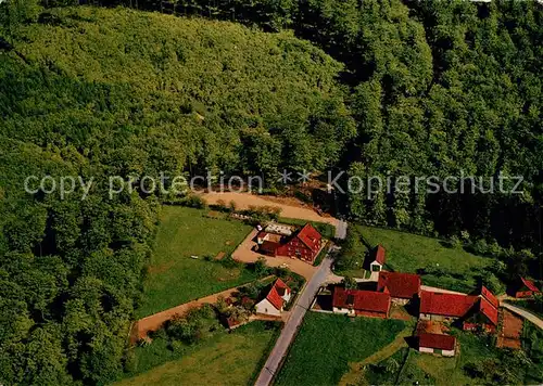 AK / Ansichtskarte Friedrichswald Rinteln Waldgasthaus Pension Dornroeschen Eck Fliegeraufnahme