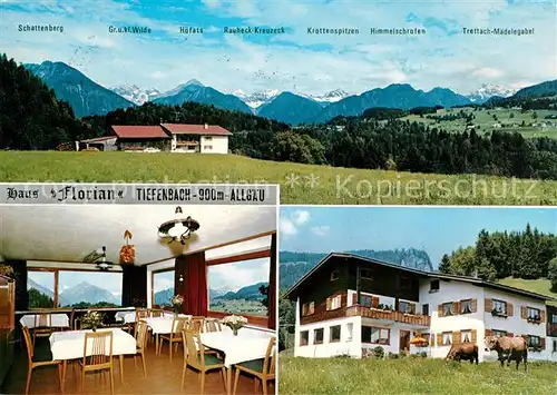 AK / Ansichtskarte Tiefenbach Oberstdorf Haus Florian Panorama Gastraum Kat. Oberstdorf