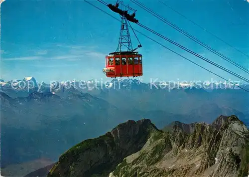 AK / Ansichtskarte Seilbahn Saentis Alpenpanorama  Kat. Bahnen