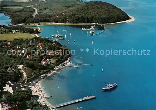 AK / Ansichtskarte Gluecksburg Ostseebad Fliegeraufnahme Seebruecke Hafen Kat. Gluecksburg (Ostsee)