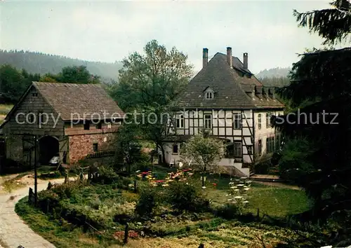 AK / Ansichtskarte Schiesshaus Holzminden Gasthaus Pension Waldmuehle Fachwerk Kat. Holzminden