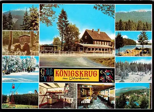 AK / Ansichtskarte Koenigskrug Harz Gaststaette Seilbahn Winterlandschaft Brocken Kat. Braunlage