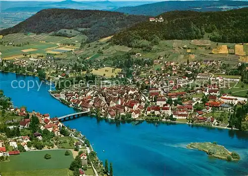 AK / Ansichtskarte Stein Rhein Fliegeraufnahme mit Burg Hohenklingen Kat. Stein Rhein
