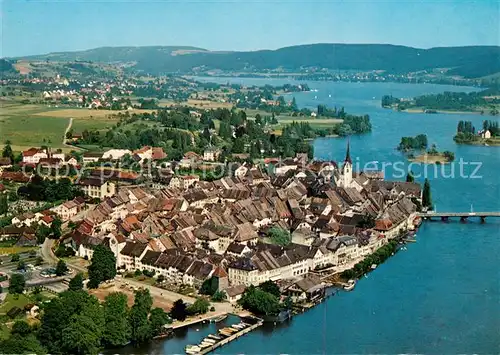 AK / Ansichtskarte Stein Rhein Fliegeraufnahme mit Untersee Kat. Stein Rhein