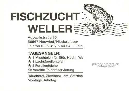 AK / Ansichtskarte Neuwied Rhein Fischzucht Weller Fliegeraufnahme Kat. Neuwied