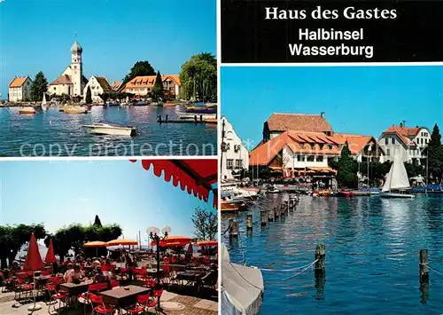 AK / Ansichtskarte Wasserburg Bodensee Restaurant Haus des Gastes Bootshafen Terrasse Kat. Wasserburg (Bodensee)