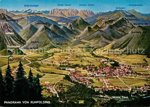 AK / Ansichtskarte Ruhpolding Panoramakarte Kat. Ruhpolding