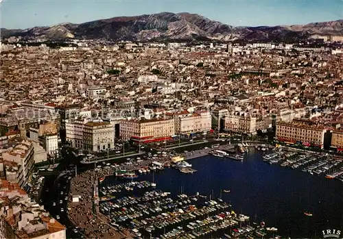 AK / Ansichtskarte Marseille Bouches du Rhone Vue aerienne du Vieux Port et le quai des Belges