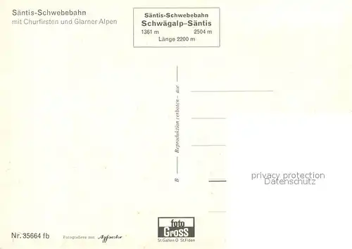 AK / Ansichtskarte Seilbahn Saentis Churfirsten Glarner Alpen Kat. Bahnen