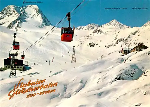 AK / Ansichtskarte Seilbahn Stubaier Gletscherbahn Schaufelspitze Daunkogel Kat. Bahnen
