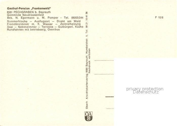 AK / Ansichtskarte Pechgraben Gasthaus Pension Frankenwald Kat