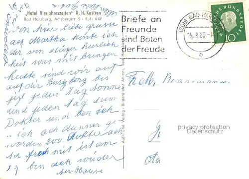 AK / Ansichtskarte Bad Harzburg Hotel Vierjahreszeiten Kat. Bad Harzburg
