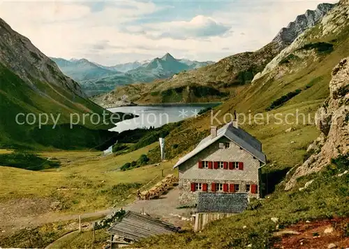 AK / Ansichtskarte Ravensburgerhuette Spullersee Gasthaus Alpen Kat. Vorarlberg