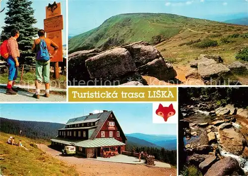 AK / Ansichtskarte Krkonose Harrachov Turisticka trasa liska Zapadni Krkonose Landschaftspanorama Wandern im Riesengebirge