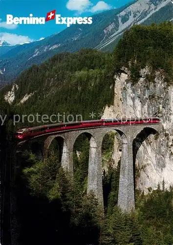 AK / Ansichtskarte Eisenbahn Bernina Express Landwasser Viadukt Filisur Kat. Eisenbahn