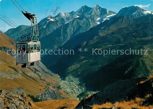 AK / Ansichtskarte Seilbahn Schwarzsee Zermatt Mischabelgruppe Kat. Bahnen