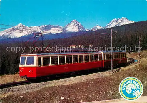 AK / Ansichtskarte Eisenbahn Tatransky Narodny Park Vysoke Tatry Ozubnicova Zeleznica Strba Strbske Pleso Kat. Eisenbahn