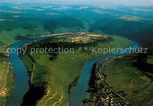 AK / Ansichtskarte Zell Mosel Moselschleife mit Marienburg Fliegeraufnahme Kat. Zell (Mosel)