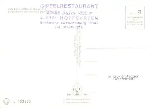 AK / Ansichtskarte Hohe Salve Bergrestaurant und Schutzhaus gegen die Steinberge Kat. Hopfgarten im Brixental