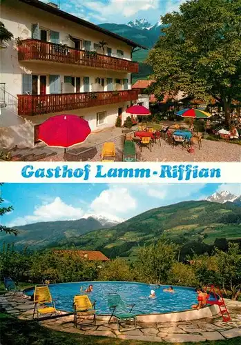 AK / Ansichtskarte Riffian Meran Gasthof Lamm Terrasse Swimming Pool Kat. 