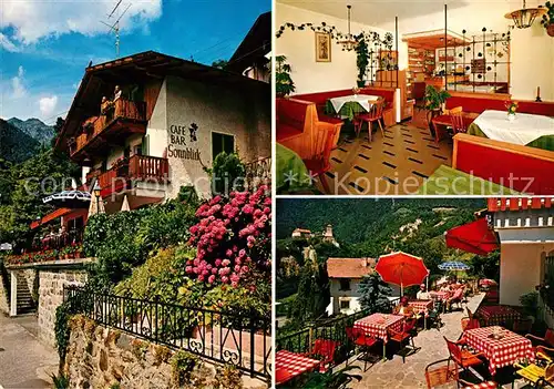 AK / Ansichtskarte Dorf Tirol Garni Hotel Sonnblick Gastraum Terrasse Kat. Tirolo