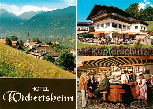 AK / Ansichtskarte Verdins Hotel Cafe Restaurant Wickertsheim Landschaftspanorama Alpen