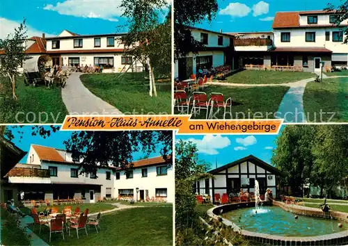 AK / Ansichtskarte Bad Holzhausen Luebbecke Pension Haus Annelie am Wiegengebirge Garten Teich Kat. Preussisch Oldendorf