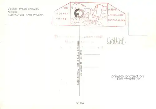 AK / Ansichtskarte Karerpass Suedtirol Gasthaus Paolina Kat. Welschnofen