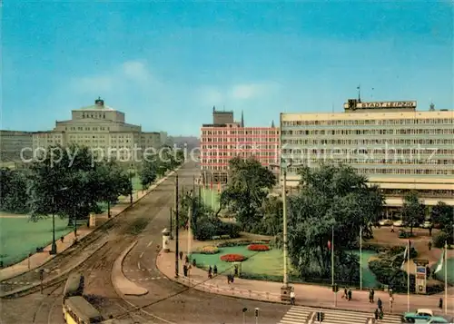 AK / Ansichtskarte Leipzig Blick vom Hauptbahnhof in die Goethestrasse Oper Chemiehaus Hotel Stadt Leipzig Kat. Leipzig