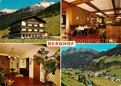 AK / Ansichtskarte Neustift Stubaital Tirol Hotel Berghof Gastraeume Fliegeraufnahme Kat. Neustift im Stubaital