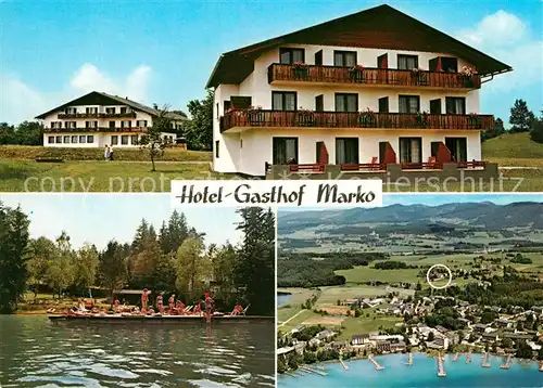 AK / Ansichtskarte Seelach Klopeinersee Hotel Gasthof Marko Gondelteich Fliegeraufnahme Kat. St. Kanzian am Klopeiner See