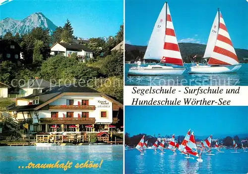 AK / Ansichtskarte Velden Woerthersee Sporthotel Berger Segeln Surfschule