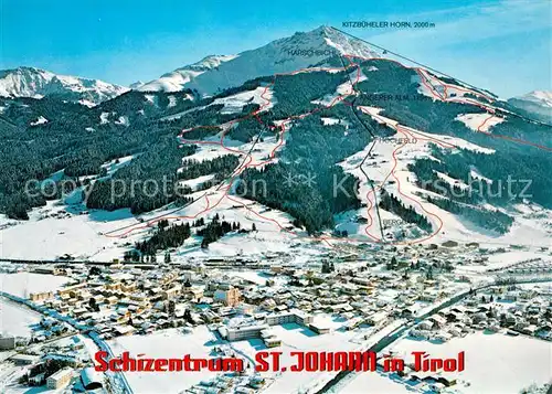 AK / Ansichtskarte St Johann Tirol Fliegeraufnahme mit Kitzbueheler Horn Kat. St. Johann in Tirol