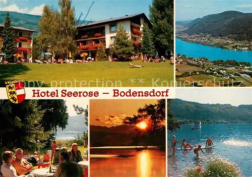 AK / Ansichtskarte Bodensdorf Ossiacher See Hotel Seerose Park Seepartie Stimmungsbild