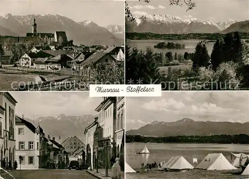 AK / Ansichtskarte Murnau Staffelsee Teilansichten Panorama Camping Seepartie