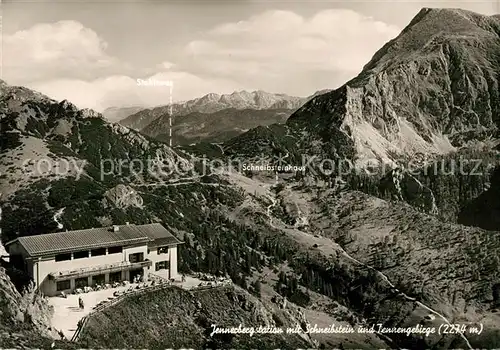 AK / Ansichtskarte Jenner Berchtesgaden Jennerbergstation mit Schneibstein und Tennengebirge Fliegeraufnahme Kat. Berchtesgaden