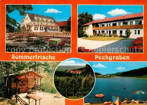 AK / Ansichtskarte Pechgraben Gasthof Pension Frankenwald Sommerfrische Huette Badesee Kat. Neudrossenfeld