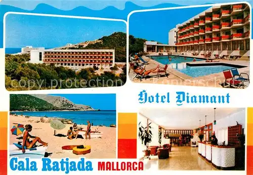 AK / Ansichtskarte Cala Ratjada Mallorca Hotel Diamant Rezeption Swimming Pool Strand Kat. Spanien