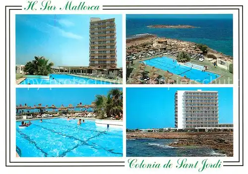 AK / Ansichtskarte Colonia de San Jordi Hotel Swimming Pool Strand Fliegeraufnahme