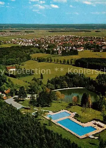 AK / Ansichtskarte Bad Woerishofen Schwimmbad am Sonnenbuechlsee Gartensiedlung Fliegeraufnahme Cornely Karte Nr 15037 Kat. Bad Woerishofen