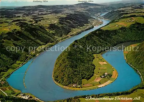 AK / Ansichtskarte Schloegener Schlinge Fliegeraufnahme Donauschlinge Kat. Haibach ob der Donau